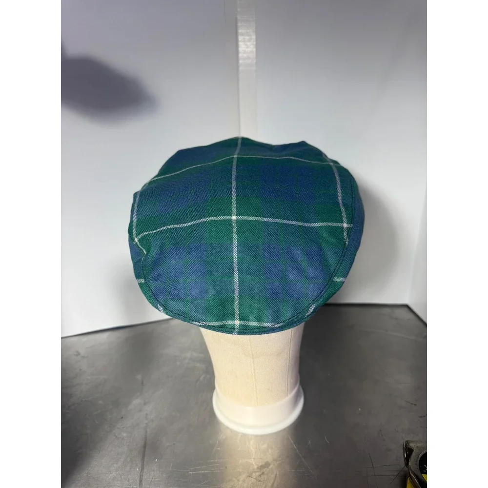 Ingles Buchan Tam Hat Unisex One Size Green Blue Good Tartan Wool Scotland